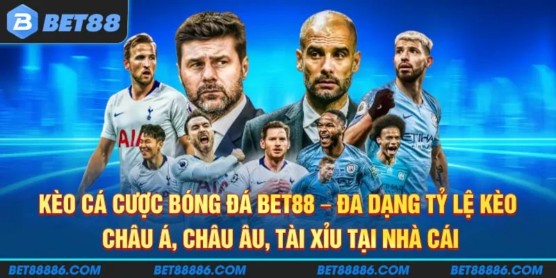 Kèo cá cược bóng đá BET88 - Đa dạng tỷ lệ kèo Châu Á, Châu Âu, Tài Xỉu tại nhà cái